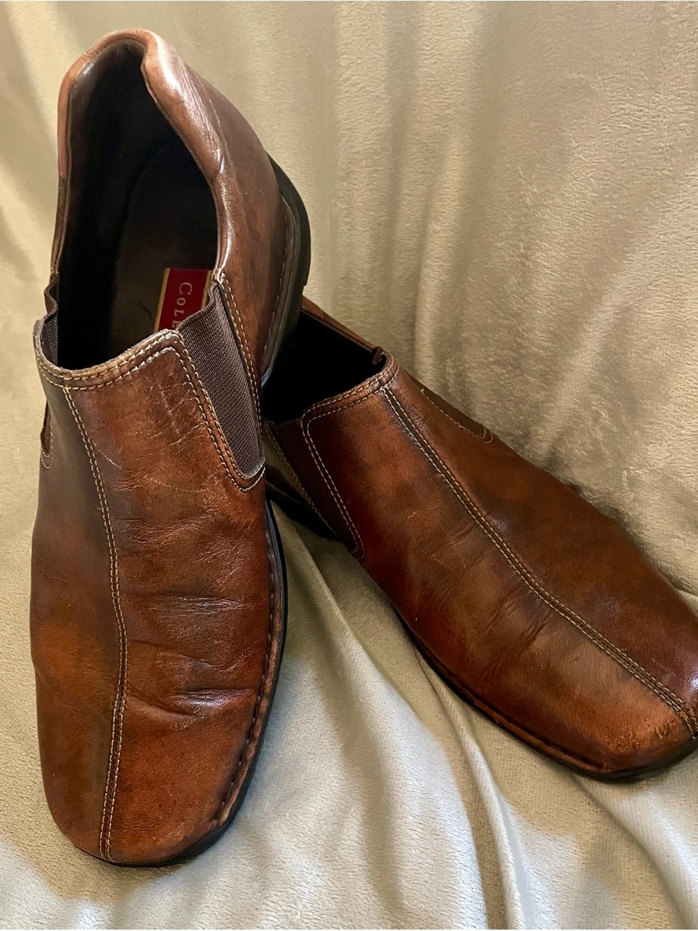 Cole Haan Men's Chestnut Leather Slip-On Loafers